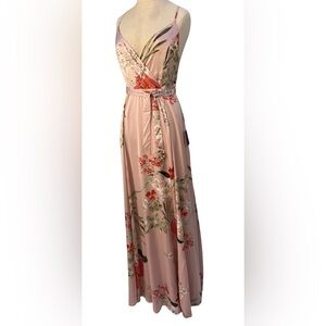 NWT Lulu's Blush and Olive Floral Maxi Dress Size Small